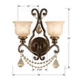 thumbnail image 2 of 7502-BU-GT-MWP Crystorama Lighting Norwalk - Two Light Wall Sconce-Bronze Umber Finish-Hand Cut Crystal Type-Golden Teak Crystal Color, 2 of 3