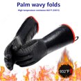 thumbnail image 4 of Neopreno de goma Mits Mitts Carne de pollo Guantes resistentes al calor Restaurante Hogar Panadería Aislamiento térmico Tostado de 14 pulgadas Tipo fino 1 Par. Inevent HA010964-01, 4 of 7