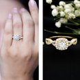 thumbnail image 3 of Rosec Jewels Moissanite Engagement Ring, Criss Cross Ring for Women (D-VS1 Quality), 18K Yellow Gold, US 6.00, 3 of 8