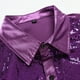 thumbnail image 4 of Camisas Para Hombre Manga Corta Club de hombres Color sólido Oro Lentejuelas calientes Moda Personalidad Camisa de manga larga (Purple, 3XL), 4 of 6