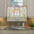 thumbnail image 2 of Yayeee Kitchen Curtains Tier Pair Light Filtering 27"x24" Rod Pocket Short Cafe Window Panel, Cute Vegetables, 2 of 7