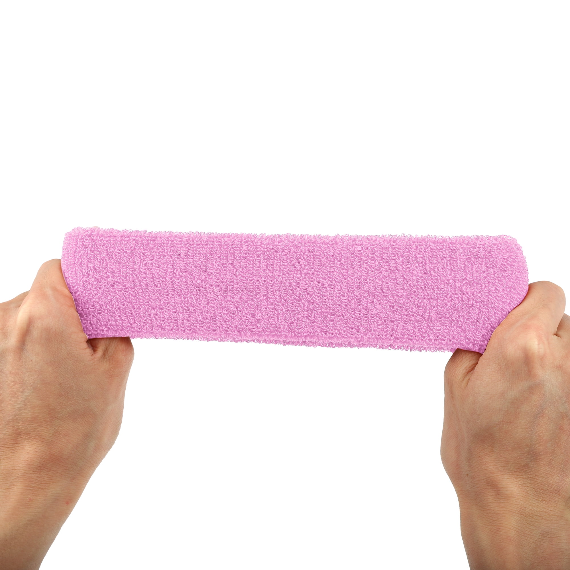 Unique Bargains 3 Pcs Sport Headband Wristband Sweatband Cotton Blend Pink