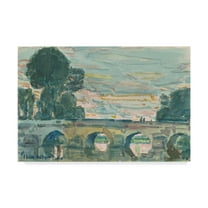 Trademark Fine Art 'The Bridge At Grez' Canvas Art by Childe Frederick Hassam