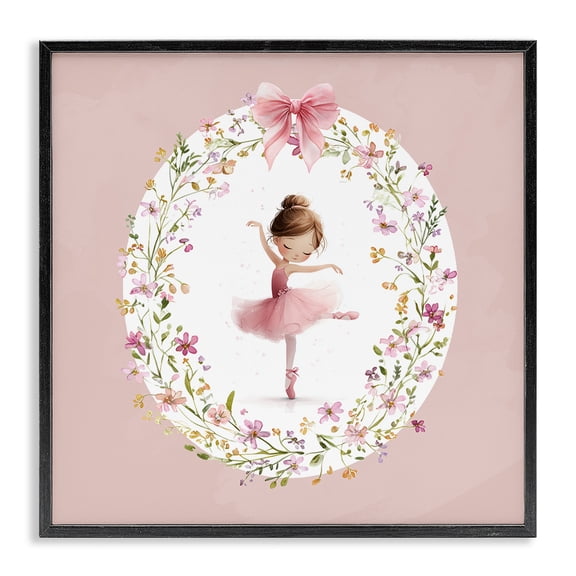 Stupell Industries Cottage Ballet Dancing Princess Black Framed Giclee Art, 12 x 12, by Christine Simpson Art