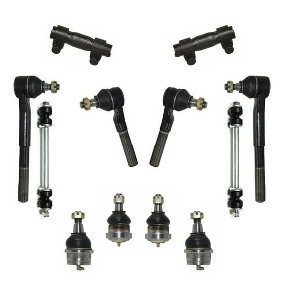 12 Pc Front Suspension Kit Adjusting Sleeves Inner & Outer Tie Rod Ends Upper & Lower Ball Joints Sway Bar End Links Fits select: 1994-1999 DODGE RAM 1500