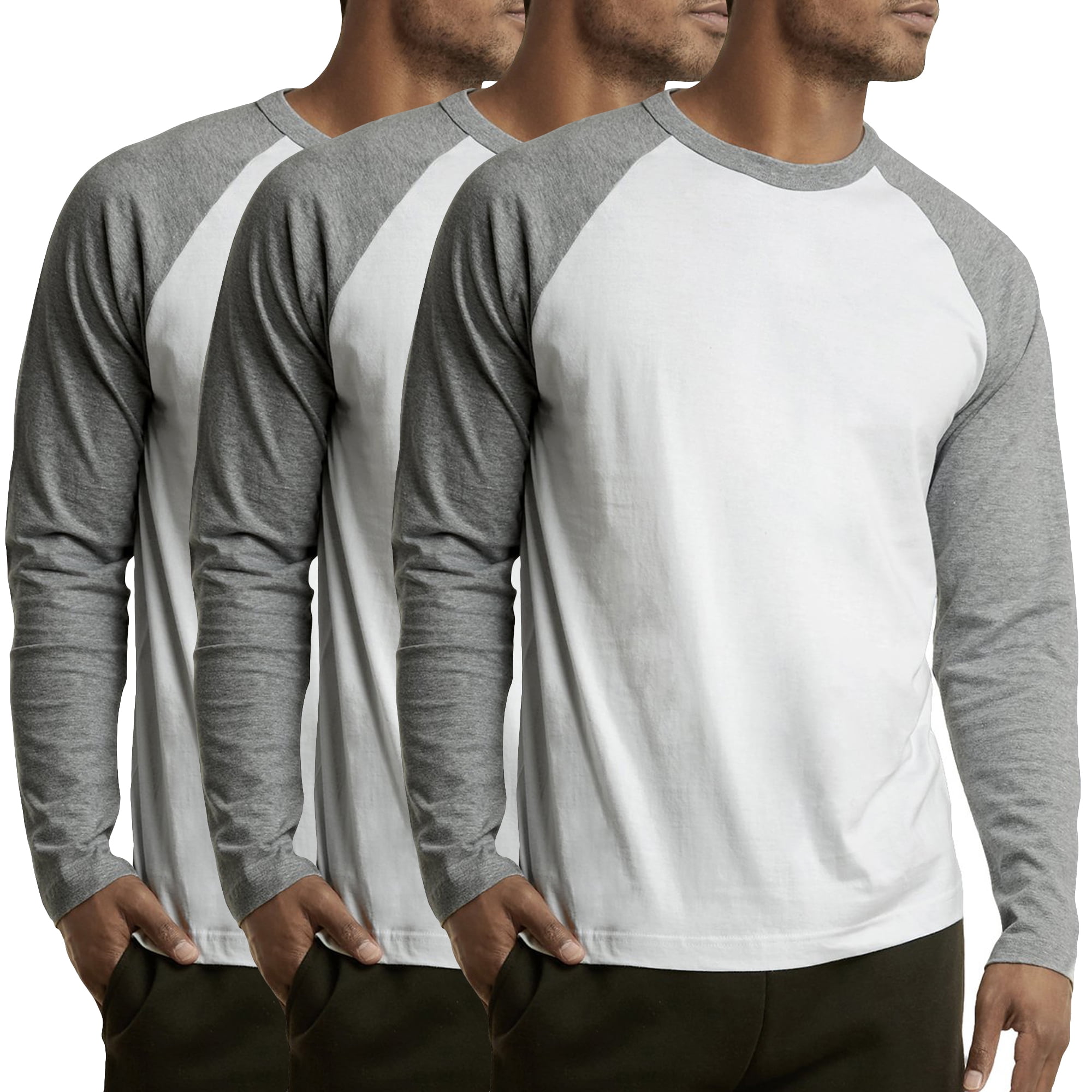 TL Men's 4 Pack 3/4 Sleeve Baseball Cotton Crew Neck Jersey Raglan Tee Shirts