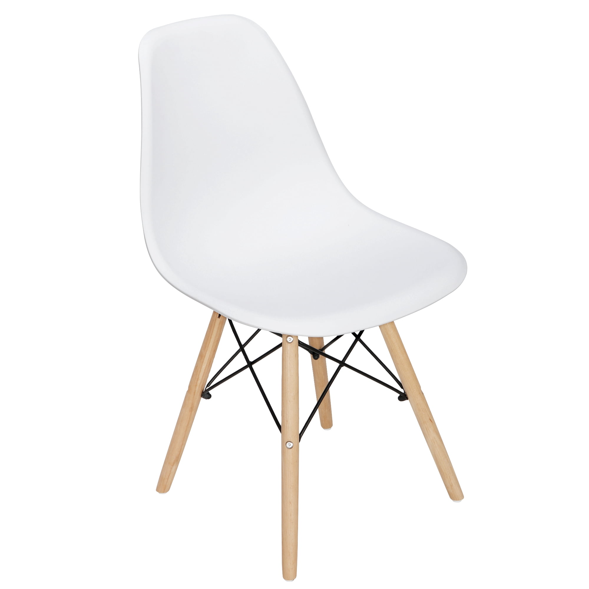 ZENY Set of 4 Home Decorating Innovator Modern Style Dining Chairs Shell Lounge Plastic Chairs White