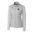 thumbnail image 2 of Women's Cutter & Buck  Gray Charlotte Knights Stealth DryTec Hybrid Quilted Full-Zip Windbreaker Jacket, 2 of 3