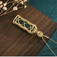thumbnail image 5 of EOEMY Jade Crystal Pendant Necklace Charm 18K Gold Plated Chain Bamboo Dainty Gemstone-Green, 5 of 7