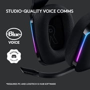 Logitech G733 LIGHTSPEED Wireless Gaming Headset with suspension headband, LIGHTSYNC RGB, Blue VO!CE mic technology and PRO-G audio drivers, Black
