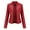 Red, variant on Womens Trench Coats Hwretie Coat New Ladies Slim Leather Stand-Up Collar Zipper Stitching Solid Color Jacket Red 3Xl