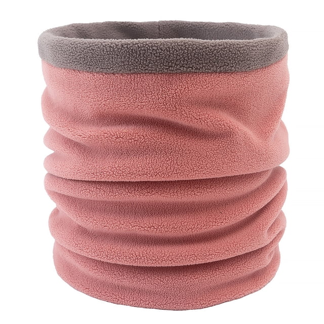 Bufanda de cuello de bloque de color Qarigey invierno cálido regalo calentador de bucle ciclismo rosa+gris