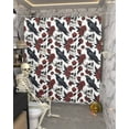 thumbnail image 5 of Shower Curtains for Bathroom-66"x72",Crow Skull Halloween Waterproof Bath Curtain Grommet Shower Curtain Set with Hooks,Red Rose Flowers Washable Bath Accessories, 5 of 9