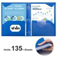 thumbnail image 3 of ViVin Sturdy Plastic Folder with Pockets and 3 Prongs, Clasps file folder, 5 Pack, Blue, 3 of 6