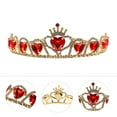 thumbnail image 4 of Red Heart Tiara Descendants Heart Crown Hair Jewelry Wedding Crown for Bride, 4 of 7