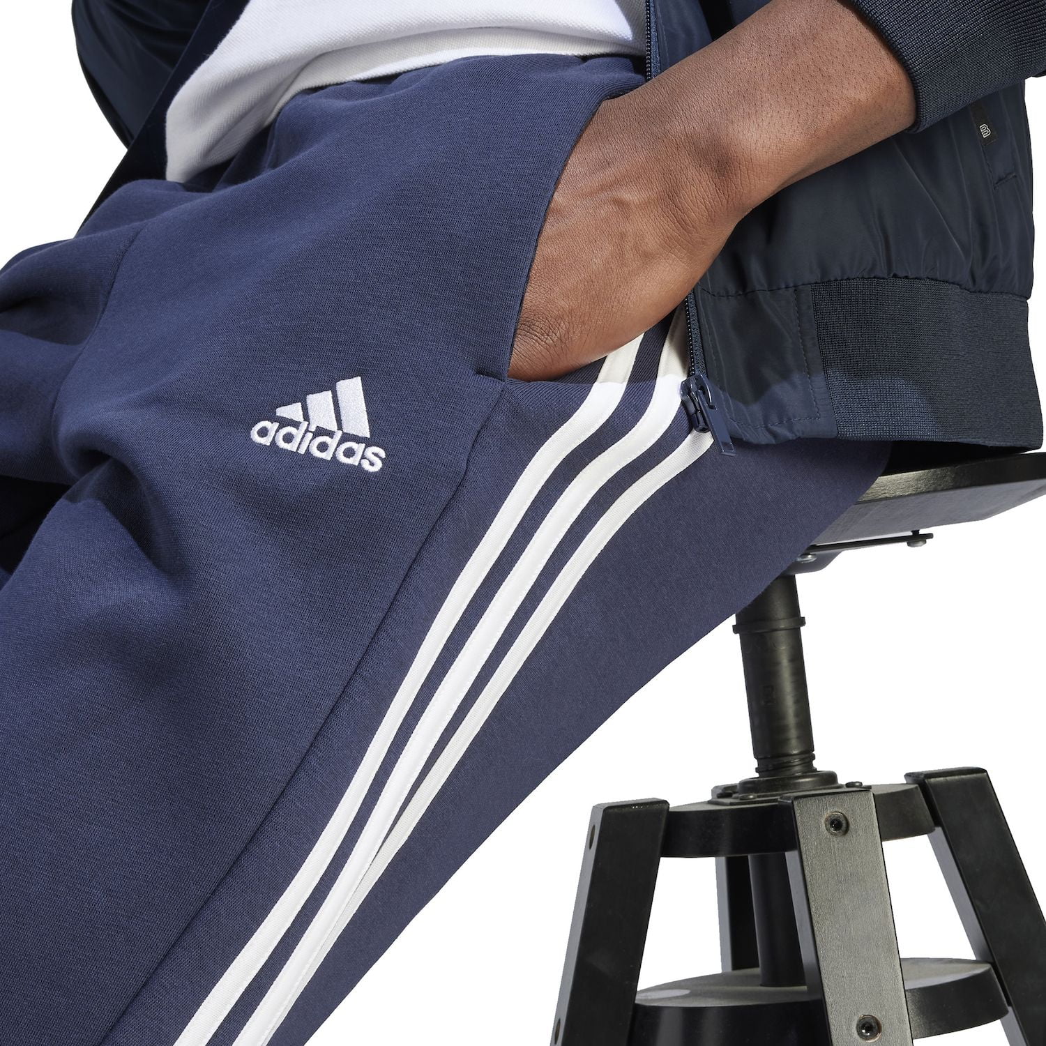 Adidas Men's Essential 3-Stripe Open Hem Fleece Pants - Walmart.com