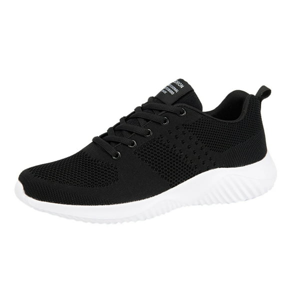 HBFAGFB Sneakers for Men Fashion Mesh Casual Sport Shoes Light Lace-Up Breathable Sneakers Black Size 42
