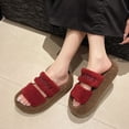 thumbnail image 4 of Wensltd Women Fall Winter Slippers Open Toe Fleece-Lined Fashion Casual Comfort Slippers Lightweight, 4 of 8