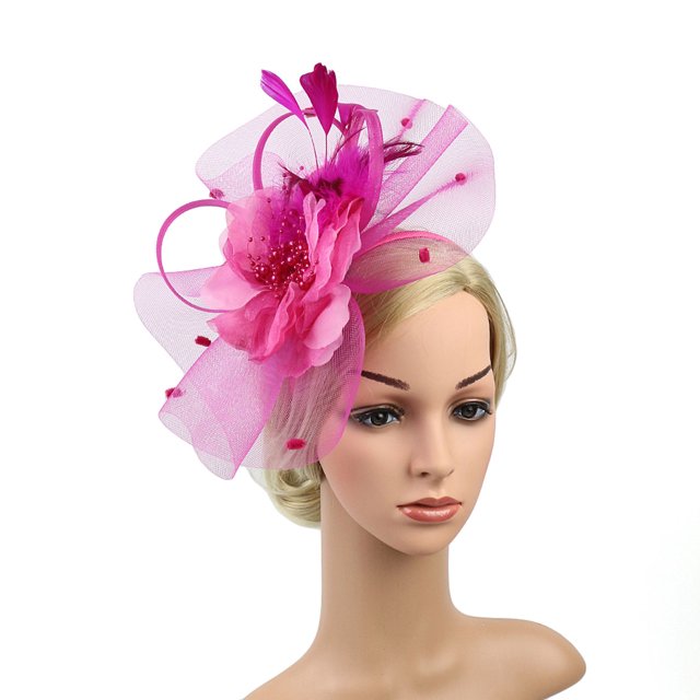 Chapeau de Cocktail pour Femmes Sinamay Fascinator Mariage Église Kentucky Derby Robe