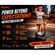 Electric Scooter , 19MPH, 15miles Max Range, 350W Motor, 8.5 inch Solid Tires - Foldable E-Scooter with seat and Storage Bag, UL2272 Certified