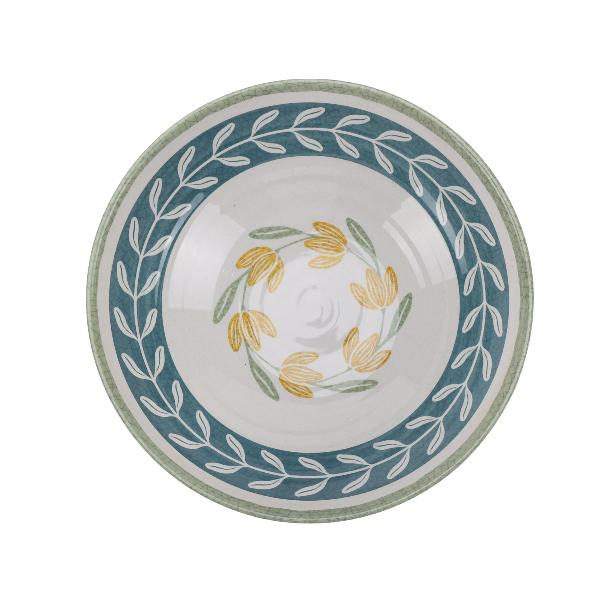 Outdoor Dinnerware Melamine Floral Serve Bowl
