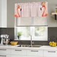 thumbnail image 5 of 2 Pack Valances for Windows, Flamingo Birds Window Valances for Living Room/Bedroom/Bathroom, Pink Animals Floral Abstract Oil Painting Light Filtering Kitchen Curtain Valance 42"W x18" L, 5 of 9