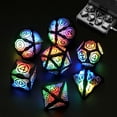 thumbnail image 3 of LED Dice Set of 7  DND Dice Rechargeable with Charging Box  Shake to Light Up Colorful Dice  Dungeon and Dragons Dice USB Port Charging  Role Playing Dice for D&D Table Games, 3 of 20