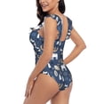 thumbnail image 5 of Yiaed Forest Elk Print Women's Ruffled One Piece Swimsuit V Neck Swimwear Slimming Monokini for Woman-X-Large, 5 of 8