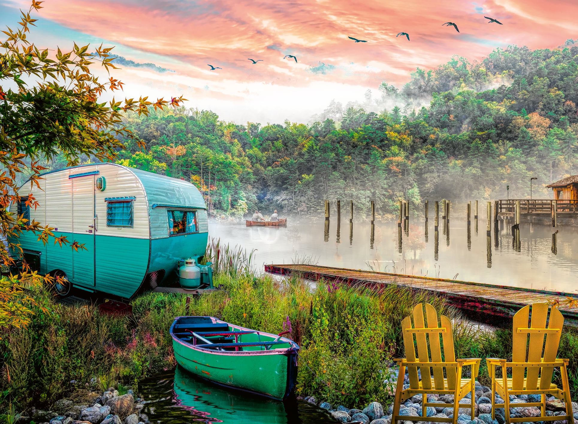 Ravensburger Great Outdoors Puzzle Series - Lakeside Camping, 300 Piece Jigsaw Puzzle