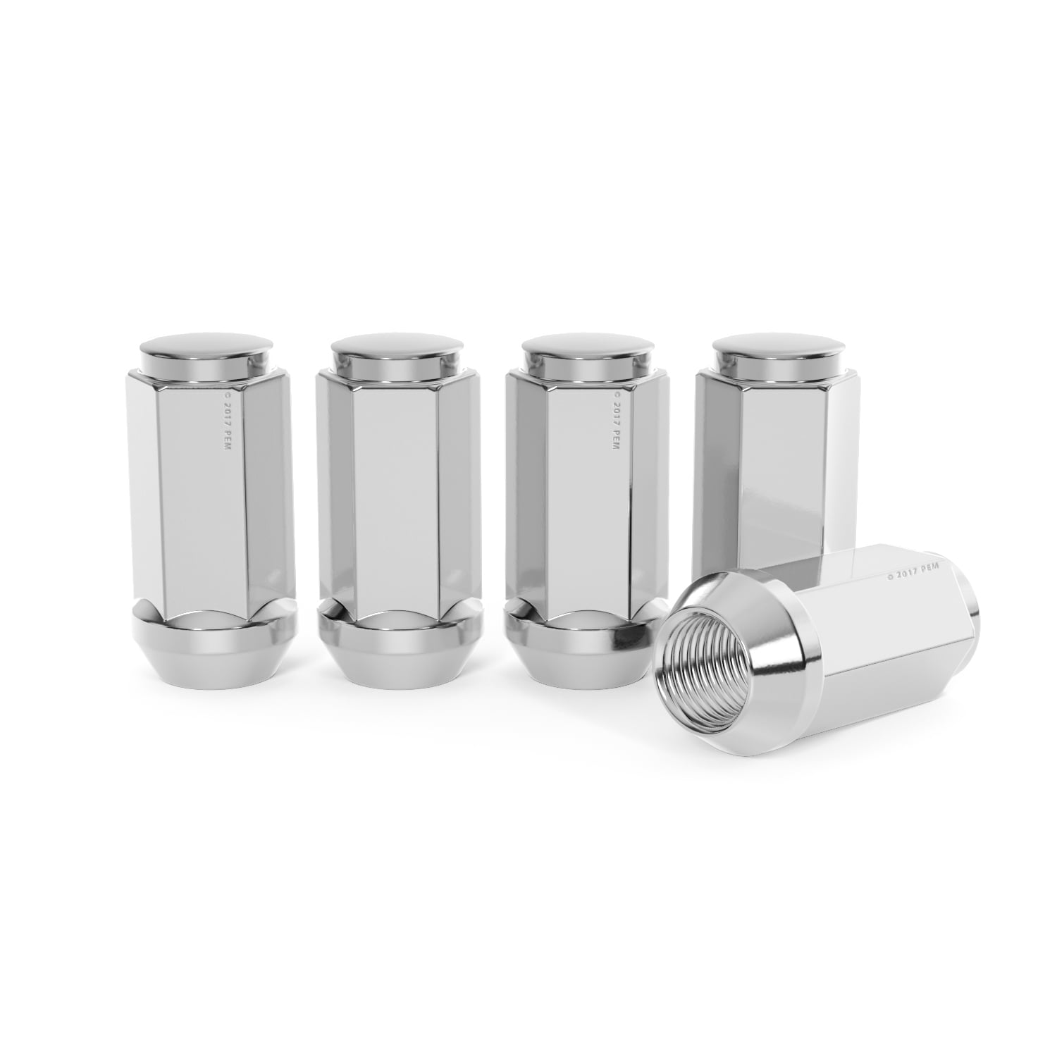 20pcs Chrome Bulge Lug Nuts - 9/16-18 Thread Size - Conical Cone Taper Acorn Seat Closed End Long Extended - 1.8 inch Length - Installs with 19mm or 3/4 inch Hex Socket - Compatible with 5Lug Wheels