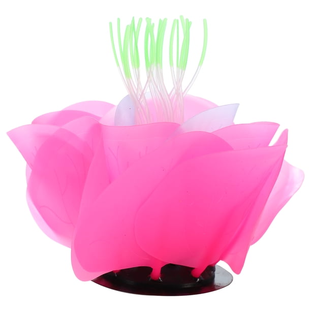 Acuario Simulación Coral Acuático Flor, Silicona Rosa