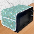 thumbnail image 1 of Floral Microwave Oven Cover, Computer Graphics of Botanical Design Drawn by Hand, Water Resistant Organizer with Pockets for Kitchen, 36" x 12", Turquoise Peach, by Ambesonne, 1 of 4