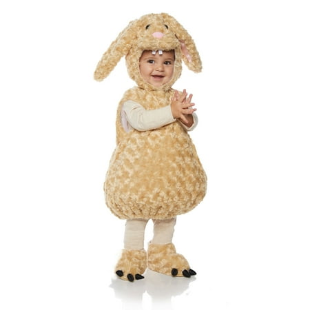 Bunny Girls Toddler Brown Belly Baby Plush Fluffy Animal Costume