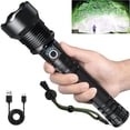 thumbnail image 1 of Rechargeable Flashlights 250,000 Lumens, Super Bright LED Flashlight High Lumens with USB Cable, 5 Modes Waterproof Flashlight Powerful Flash Light for Camping Hiking, 1 of 4