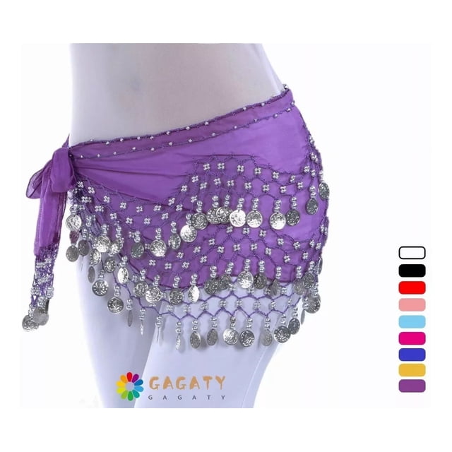 Fajilla Bellydance Monedas Danza Árabe Chifon Falda Zumba