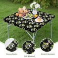thumbnail image 4 of Black Soccer Balls with Green Elements Pattern Square Fitted Tablecloth with Elastic Edge,Square Table Cover,Washable Elastic Table Cover for Home Kitchen Party Decor 34"x34", 4 of 6