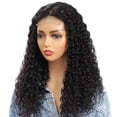 thumbnail image 4 of Curly Lace Front Wig Human Hair Wigs for Black Women HD Lace Front Wigs Human Hair Pre Plucked 180% Density 4x4 Lace Closure Wigs Long Curly Wig Natural Black Color(22 Inch), 4 of 7
