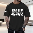 thumbnail image 2 of BUWTTER Men T Shirts Graphic Short Sleeve Casual Comfort Letter Print Loose Crew Neck Summer Mens Shirts Black M, 2 of 4