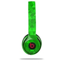 Skin Decal Wrap for Beats Solo 2 and Solo 3 Wireless Headphones Triangle Mosaic Green (BEATS NOT INCLUDED) by WraptorSkinz