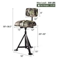 thumbnail image 3 of Swivel Hunting Chair, Folding 360° Rotatable Camo Hunting Seat, Adjustable Blind Stool Chair with Backrest for Hunting Camping Outdoor Activities, 3 of 9