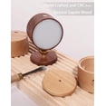 thumbnail image 3 of Aplique de pared de madera con pilas, luz LED de pared con rotación de 360 ​​°, bola magnética, atenuación continua, recargable, montado en la pared, inalámbrico, 3 of 5