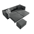 thumbnail image 5 of 97.7" 3-in-1 Convertible Sleeper Sofa, 28.4" Deep Seat Pull Out Sofa Bed, Button Tufted Modern Sofa, 4-Seater Couch with Movable Ottoman for Apartment, Office, Bedroom (Dark Gray), 5 of 11