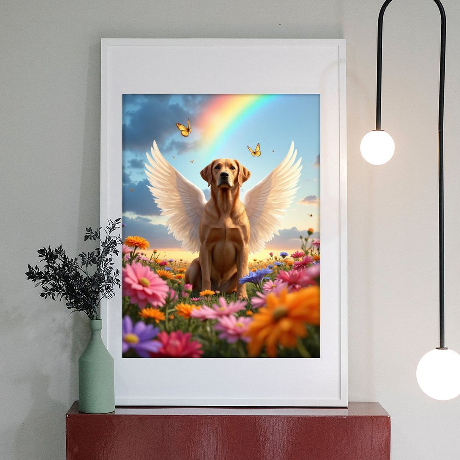 Diamond Art Kit for Adults, Dog With Wings Rainbow Butterflies Diamond Painting for Adults Beginners, DIY Diamond Art Painting Kits, 5D Diamond Painting Crafts for Home Decor 12x16 Frameless