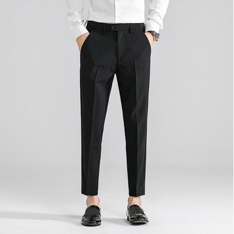 AZZAKVG Men's Solid Color Casual Work Pants Suspenders Press Button Slim Chaps, Size: 3XL, Black