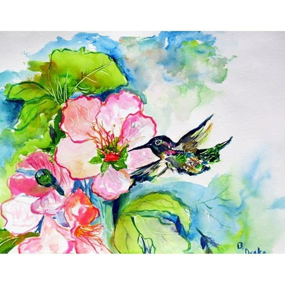 Betsy Drake Hummingbird & Hibiscus Outdoor Wall Hanging 24x30
