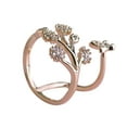 thumbnail image 2 of Weloille Butterfly Leaves, Flowers and Diamond-encrusted Rings (Size: 5-10), 2 of 3