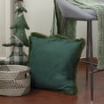 thumbnail image 2 of Northlight 18" Dark Green Suede Square Throw Pillow with Fringe Edges, 2 of 5