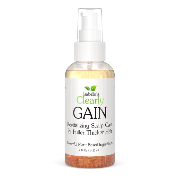 Isabella's Clearly GAIN, Rejuvenating Scalp Oil for Fuller Thicker Hair with | Natural Herbal Serum with Castor, Jojoba, Clary Sage, Rosemary, Nettle Extract for Men and Women  (4 Oz)