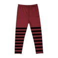 thumbnail image 6 of purcolt Girls Halloween Costume Leggings Striped Print Long High Waist Tight Pants for Kids 3-8 Years, 6 of 6