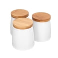 thumbnail image 3 of Metal Food Storage Jar Farmhouse Coffee Canisters with Bamboo Lids,Kitchen Canisters Set of 3 Decorative Canisters for Kitchen Counter,Home Decor,Sugar Coffee and Tea Container Set, 3 of 4